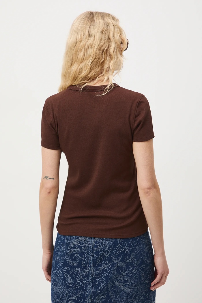 Odzież T-shirt damski z modalem RS26-TSD011 brązowy