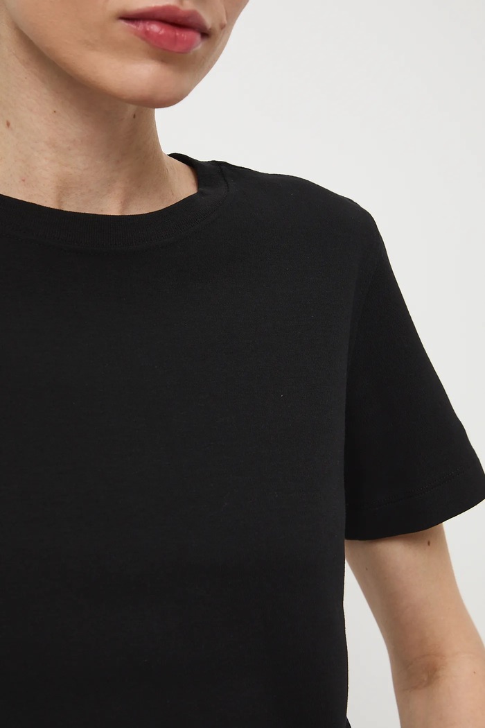T-shirt bawełniany damski gładki RS26-TSD030 czarny