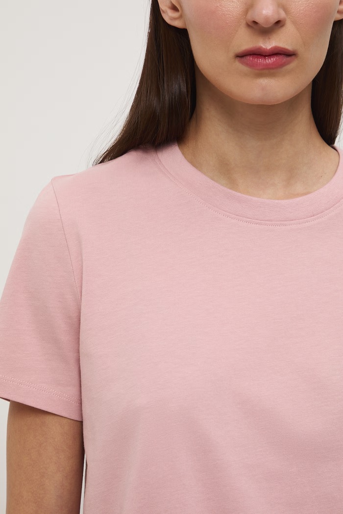 t-shirt damski bawełniany RS26-TSD050 różowy