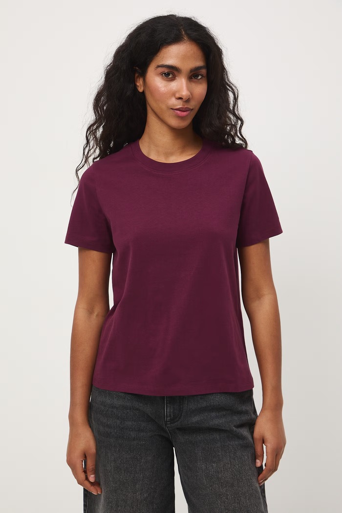 t-shirt damski bawełniany bordowy RS26-TSD050