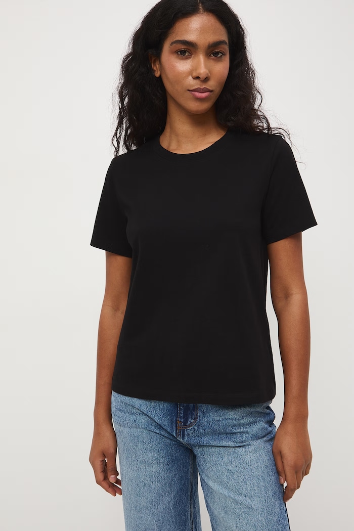 T-shirt damski bawełniany RS26-TSD050 czarny RS26