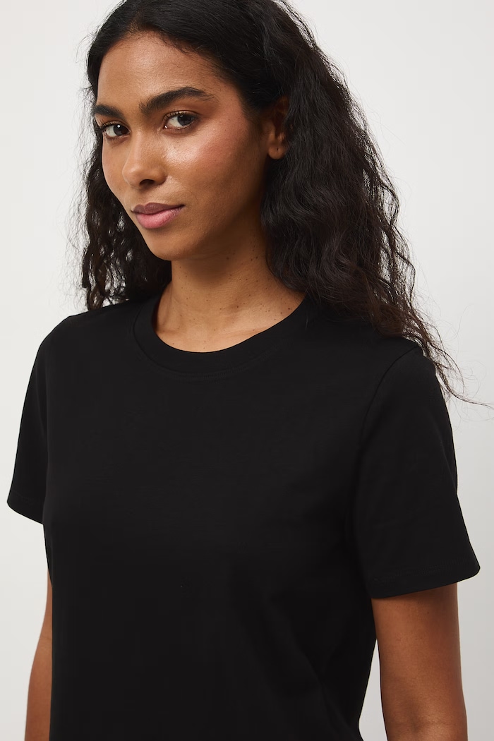 T-shirt damski bawełniany czarny RS26-TSD050