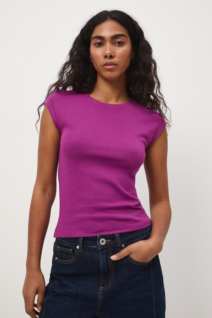 T-shirt damski fioletowy RS26-TSD053