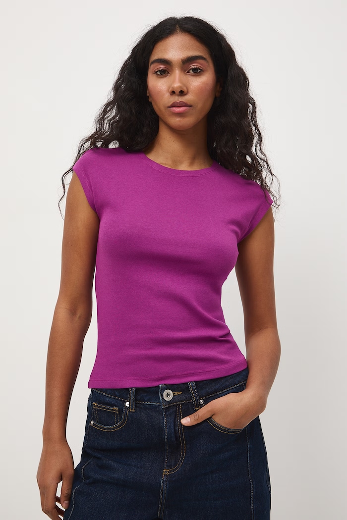T-shirt damski fioletowy RS26-TSD053