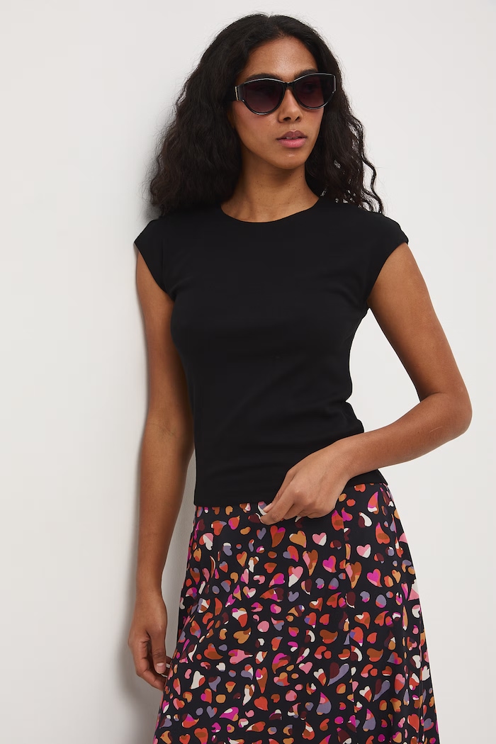 t-shirt damski czarny RS26-TSD053