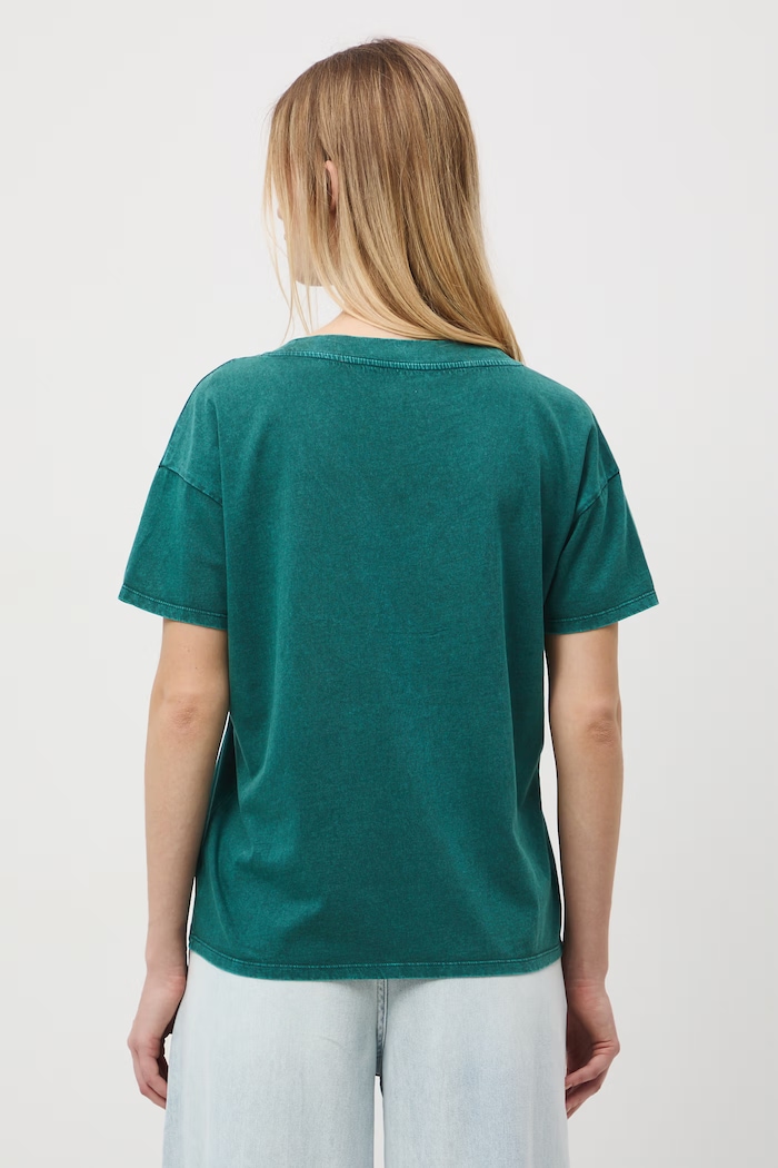 Odzież T-shirt oversize damski bawełniany RS26-TSD060 turkusowy