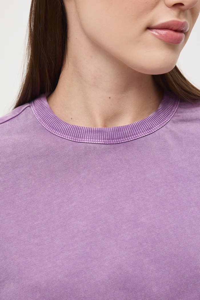 T-shirt damski bawełniany RS26-TSD063 fioletowy