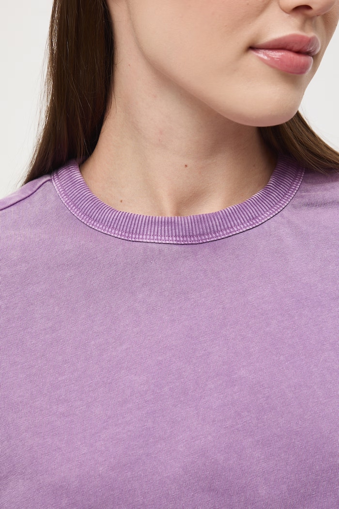 T-shirt damski bawełniany RS26-TSD063 fioletowy