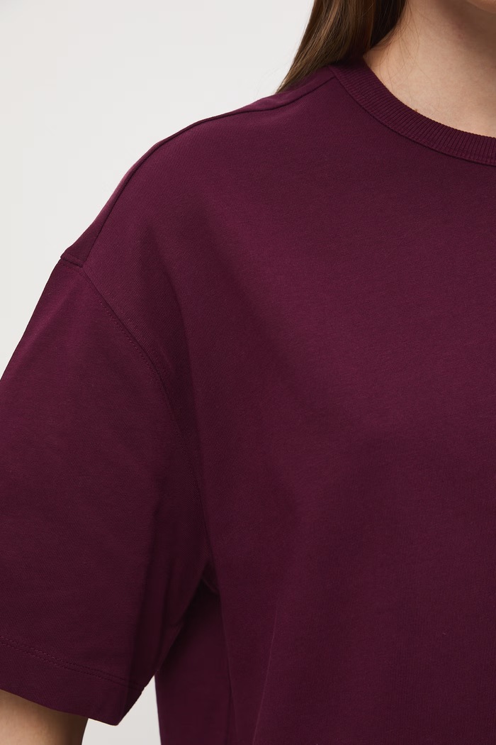 T-shirt damski bawełniany RS26-TSD063 bordowy