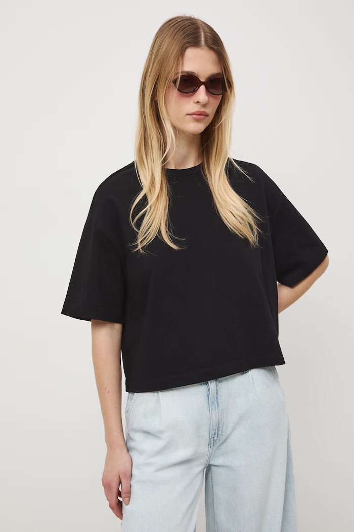 T-shirt damski bawełniany RS26-TSD063 czarny RS26