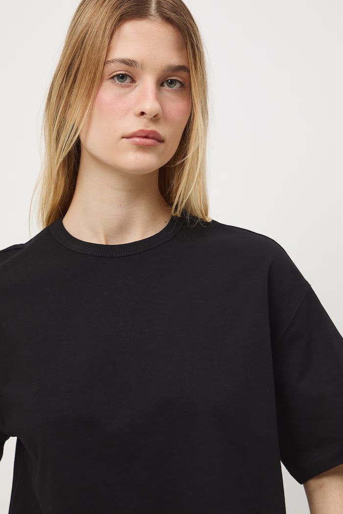 T-shirt damski bawełniany czarny RS26-TSD063