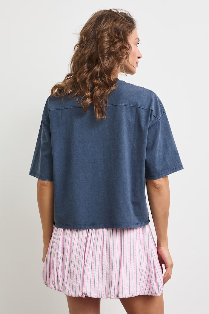 Ρούχα Medicine oversize t-shirt γυναικείο βαμβακερό RS26-TSD0A0 σκούρο μπλε