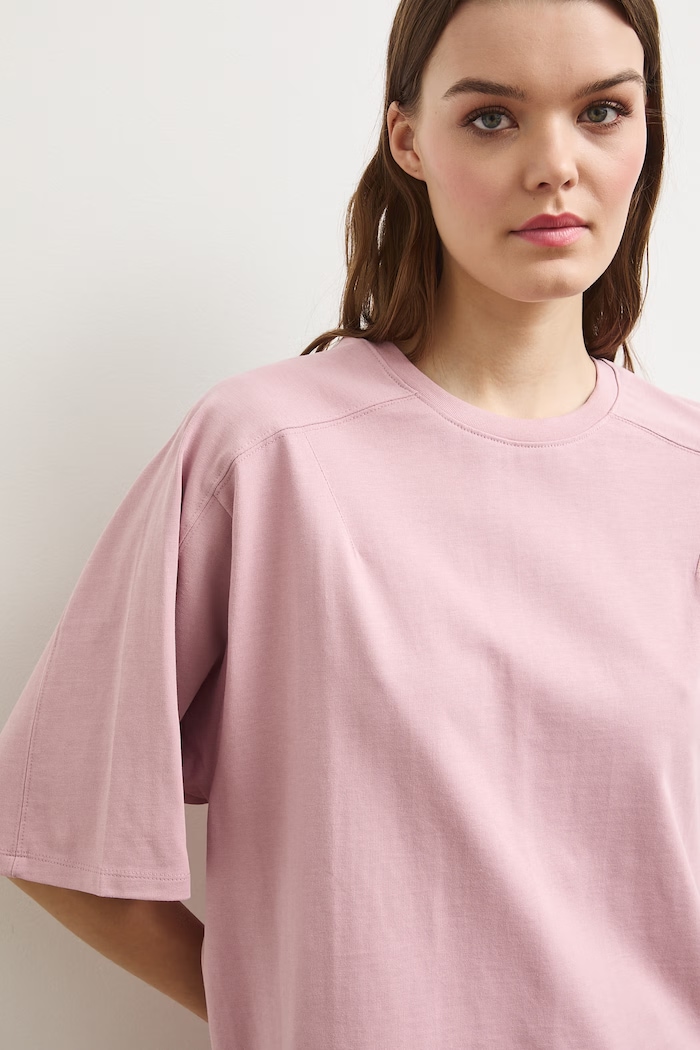 Medicine oversize t-shirt γυναικείο βαμβακερό ροζ RS26-TSD0A2