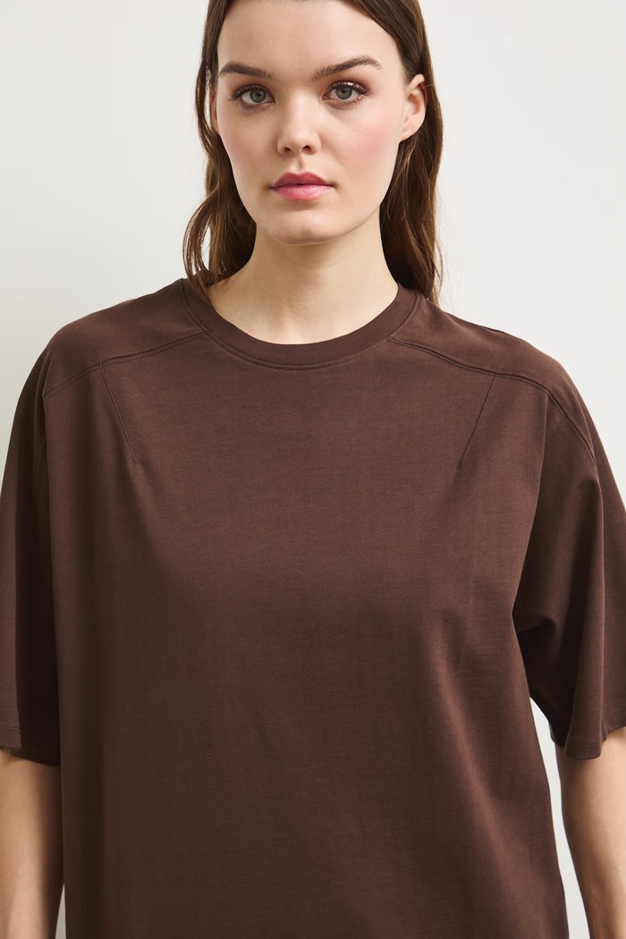 Medicine oversize t-shirt γυναικείο βαμβακερό καφέ RS26-TSD0A2