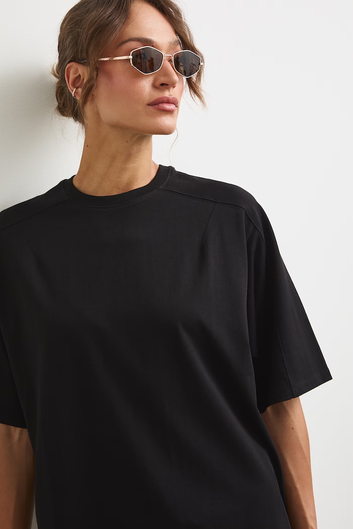 Medicine oversize t-shirt γυναικείο βαμβακερό μαύρο RS26-TSD0A2