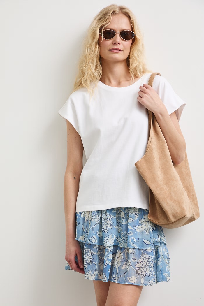 T-shirt damski bawełniany biały RS26-TSD0B0