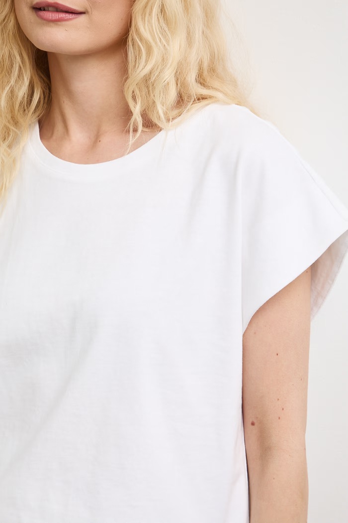 T-shirt damski bawełniany RS26-TSD0B0 biały