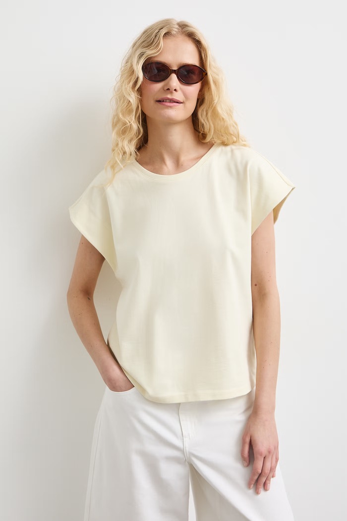 T-shirt damski bawełniany RS26-TSD0B0 żółty RS26