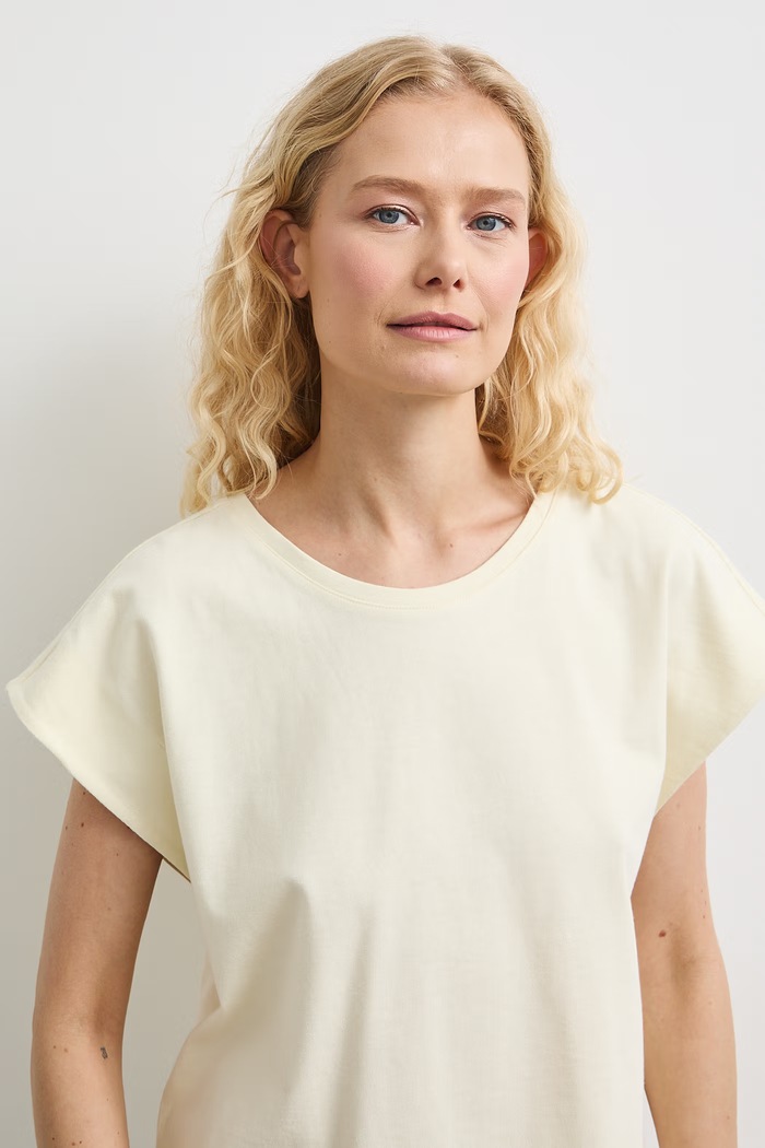 T-shirt damski bawełniany żółty RS26-TSD0B0