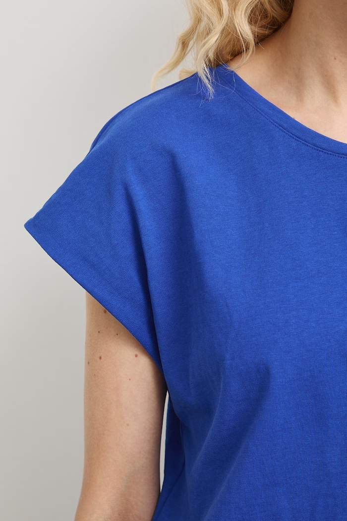 T-shirt damski bawełniany RS26-TSD0B0 niebieski