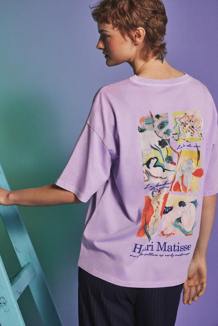 Odzież T-shirt bawełniany damski z kolekcji Eviva L'arte RS26-TSD250 fioletowy
