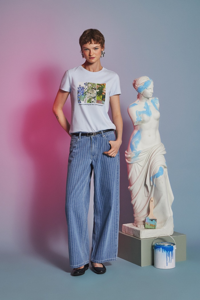T-shirt bawełniany damski z elastanem z kolekcji Eviva L'arte RS26-TSD261 niebieski RS26