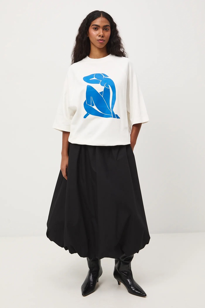 T-shirt bawełniany damski z kolekcji Eviva L'arte okrągły beżowy RS26-TSD263