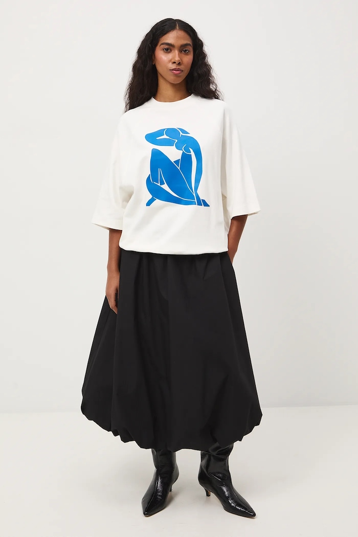 T-shirt bawełniany damski z kolekcji Eviva L'arte okrągły beżowy RS26-TSD263