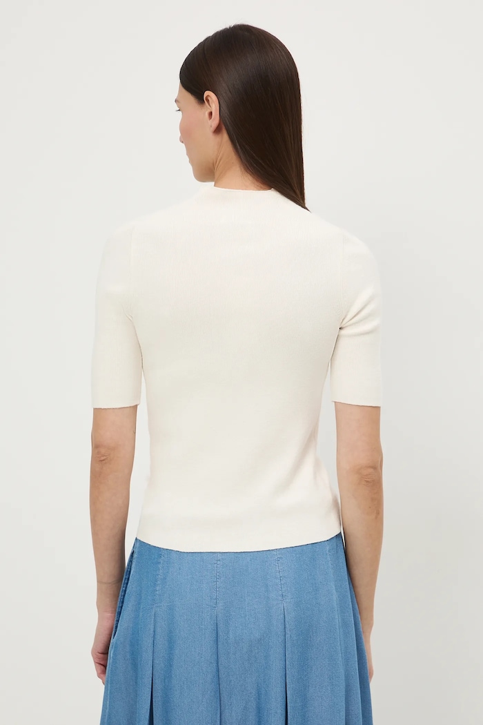 Odzież T-shirt damski prążkowany RS26-TSD306 beżowy