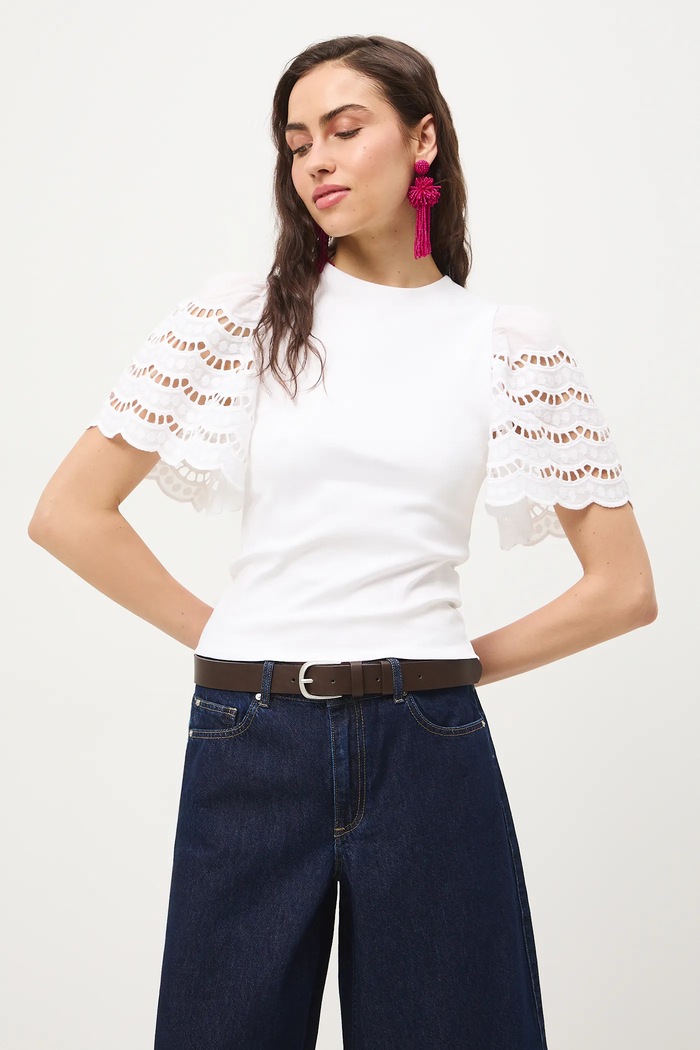T-shirt bawełniany damski z elastanem gładki RS26-TSD401 biały