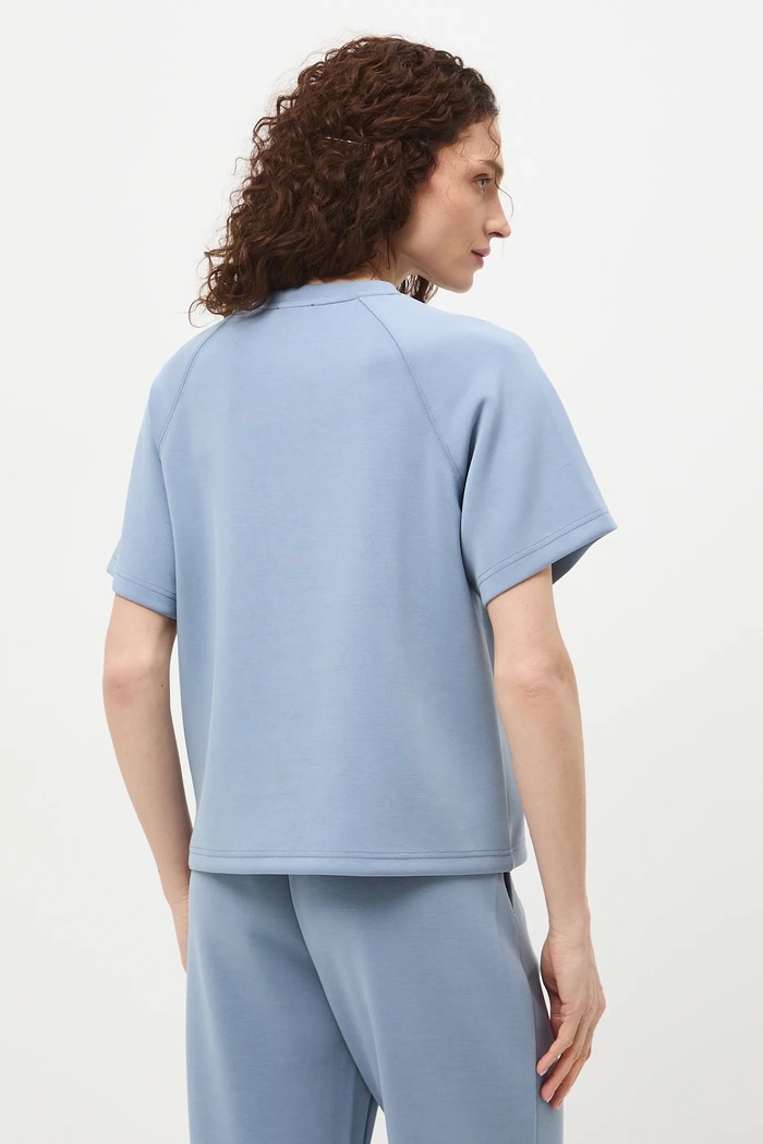 Odzież T-shirt damski interlock z modalem gładki RS26-TSD402 niebieski