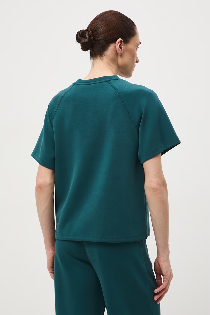 T-shirt damski interlock z modalem gładki turkusowy RS26-TSD402