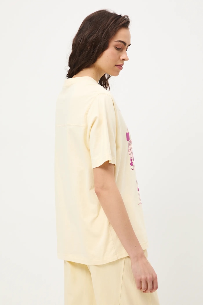 Oversize tričko dámske bavlnené by Marcela Wokan, Graphics Series žltá RS26-TSD452