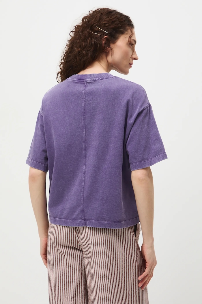 Medicine tricou oversized pentru femei, din bumbac violet RS26-TSD454