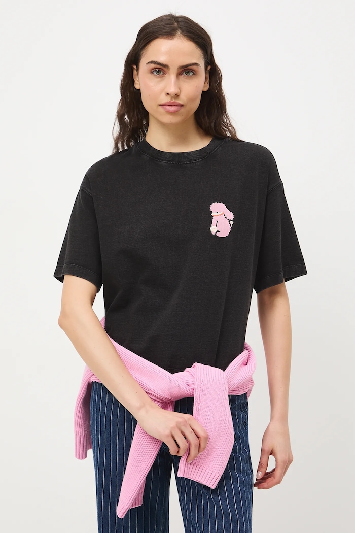 Medicine tricou oversized pentru femei, din bumbac RS26-TSD454 gri RS26