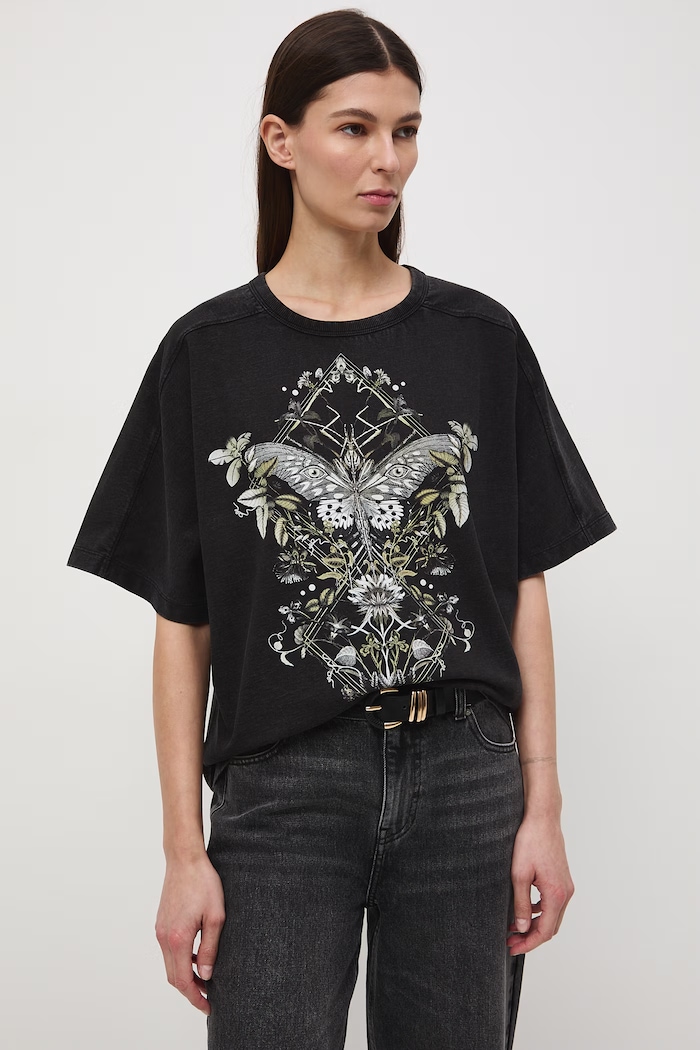 T-shirt damski bawełniany szary RS26-TSD503