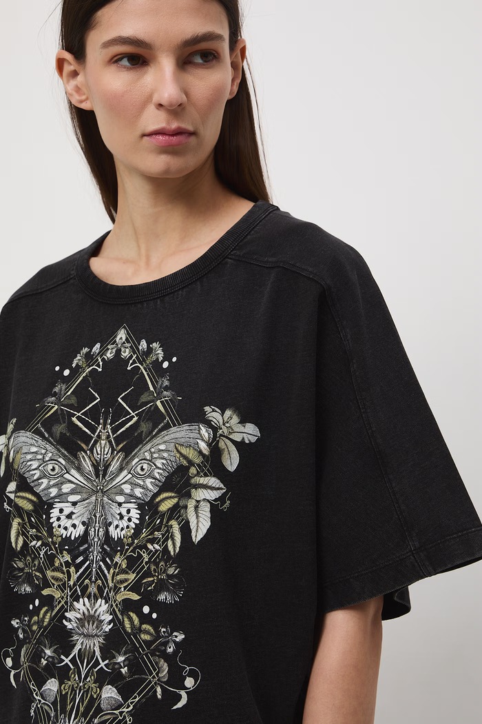 T-shirt damski bawełniany szary RS26-TSD503