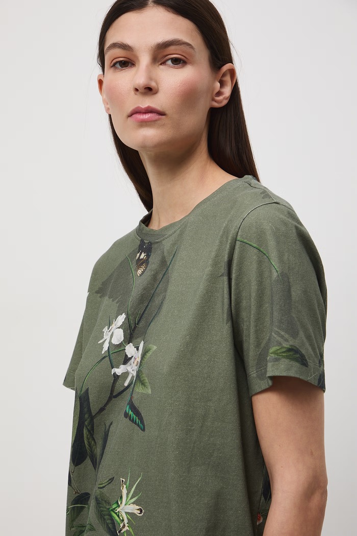 T-shirt damski bawełniany z elastanem RS26-TSD504 zielony