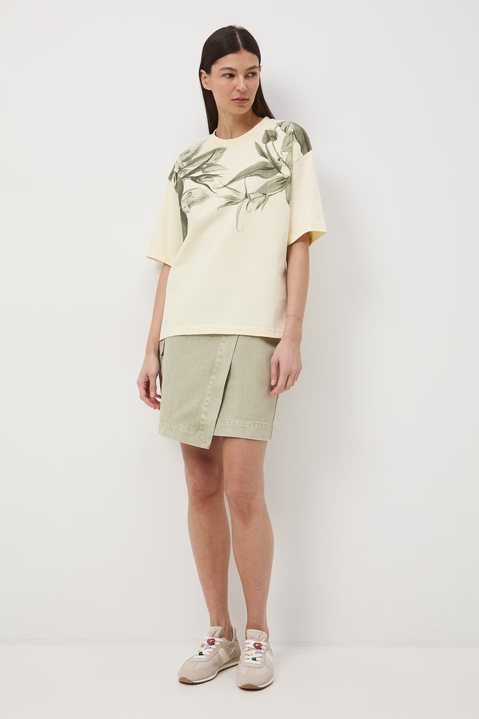 Oversize tričko dámske bavlnené RS26-TSD507 žltá RS26
