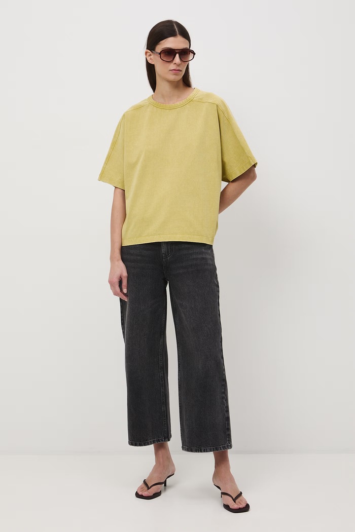 T-shirt oversize damski bawełniany RS26-TSD510 zielony RS26