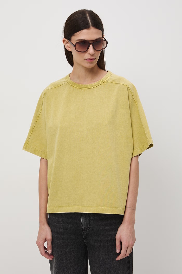 T-shirt oversize damski bawełniany zielony RS26-TSD510