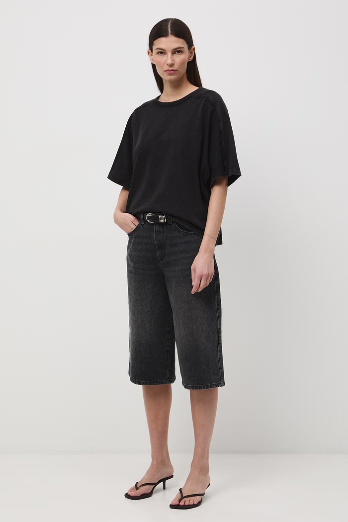 T-shirt oversize damski bawełniany szary RS26-TSD510