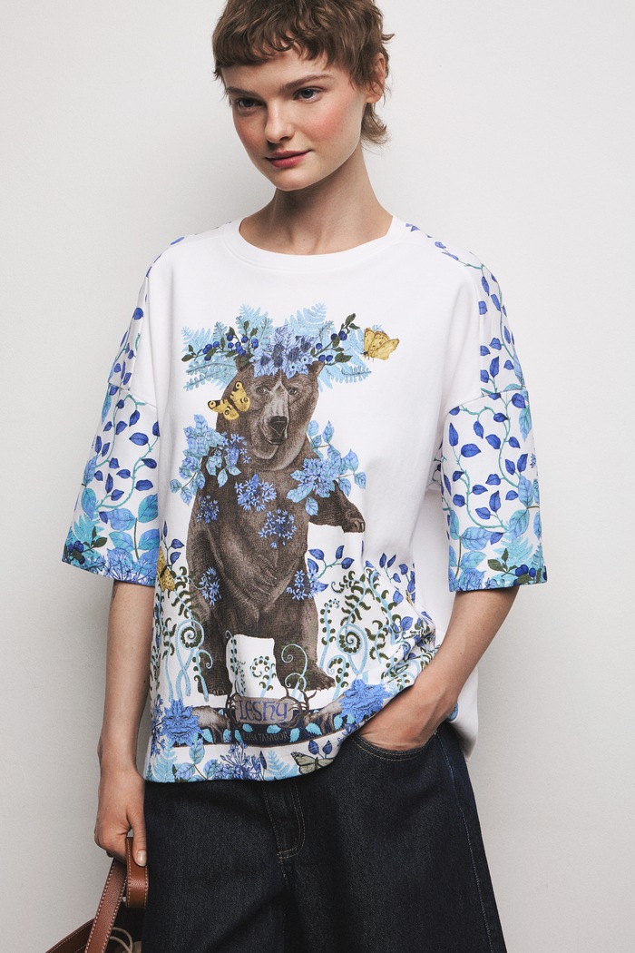 Medicine t-shirt oversize damski bawełniany biały RS26-TSD658