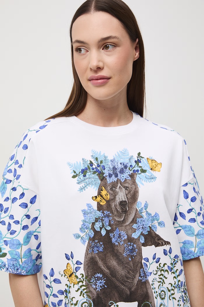 Medicine t-shirt oversize damski bawełniany RS26-TSD658 biały