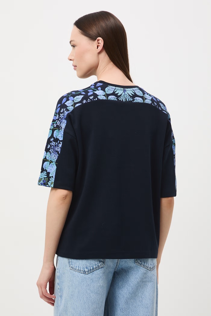 T-shirt oversize damski bawełniany z kolekcji Ilona Tambor x Medicine granatowy RS26-TSD658