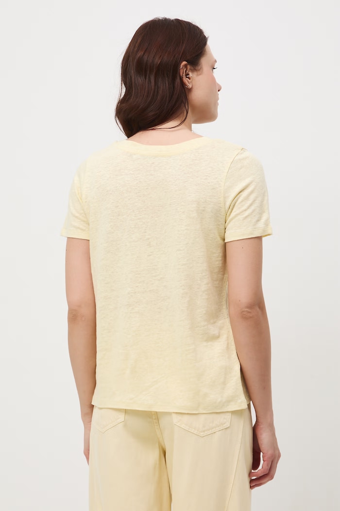 Odzież T-shirt damski lniany RS26-TSD701 żółty