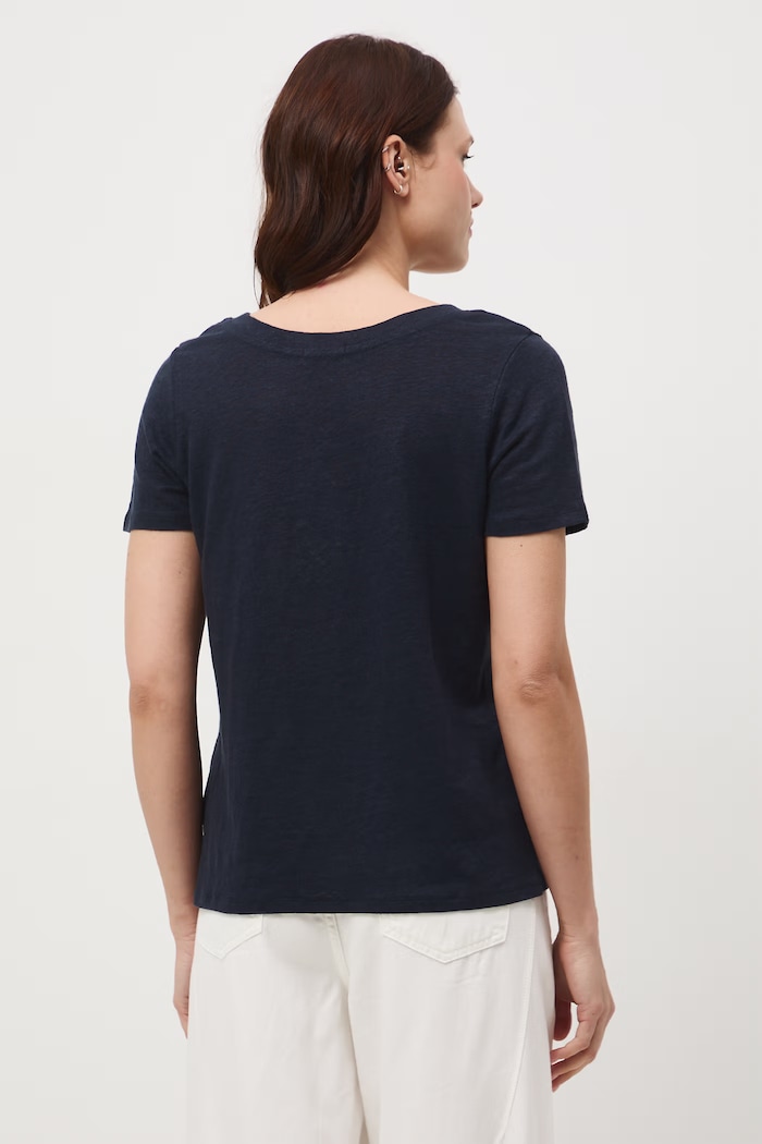Odzież T-shirt damski lniany RS26-TSD701 granatowy