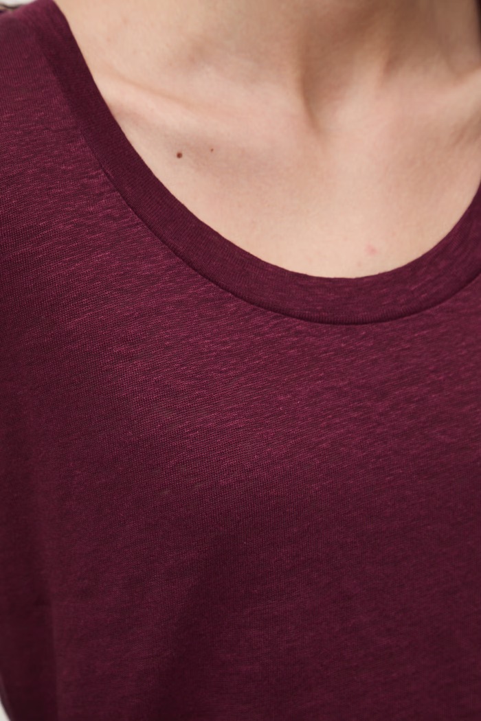Medicine t-shirt γυναικείο λινό RS26-TSD701 μπορντό