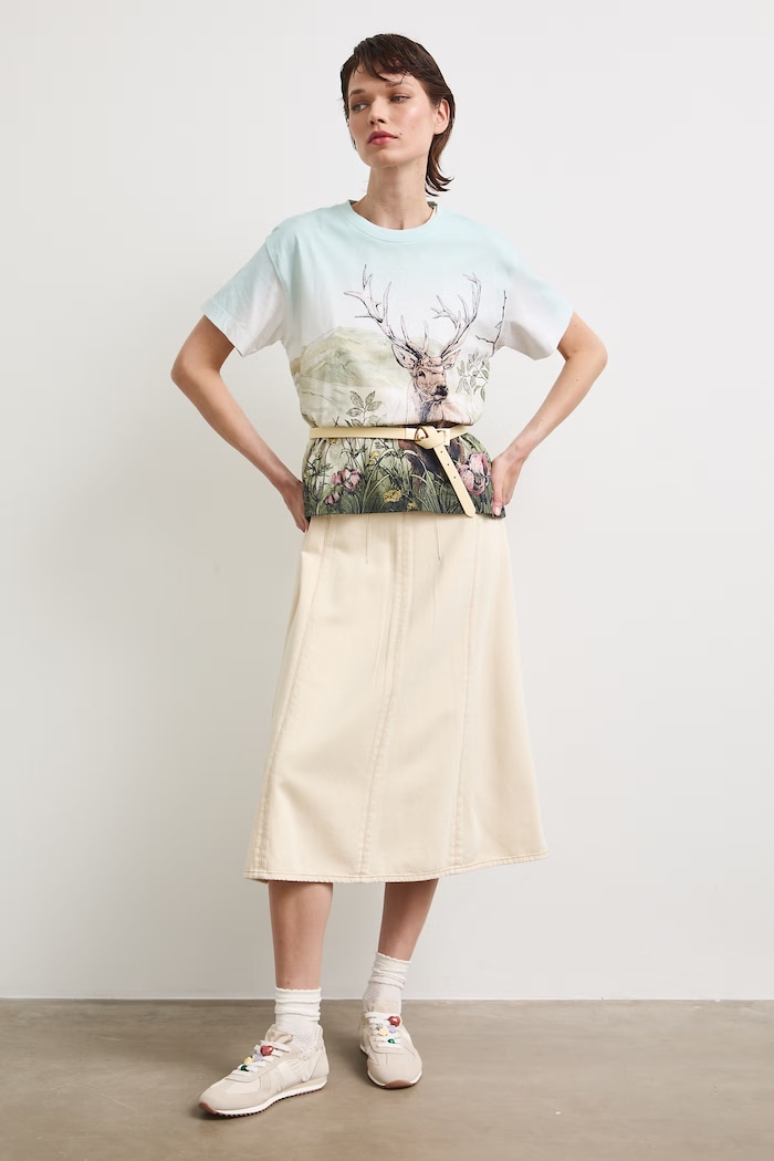 T-shirt damski bawełniany z kolekcji Bieszczadzki Park Narodowy x Medicine RS26-TSD852 beżowy RS26