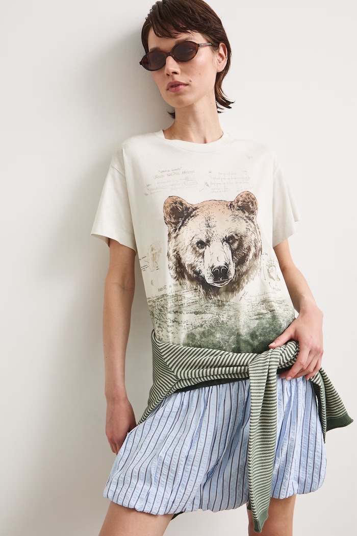 T-shirt damski bawełniany z kolekcji Bieszczadzki Park Narodowy x Medicine RS26-TSD852 beżowy RS26